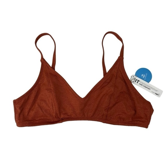 Cupshe Burnt Orange Bikini Bra Swim Top, Large - Picture 1 of 7